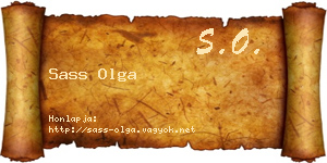 Sass Olga névjegykártya